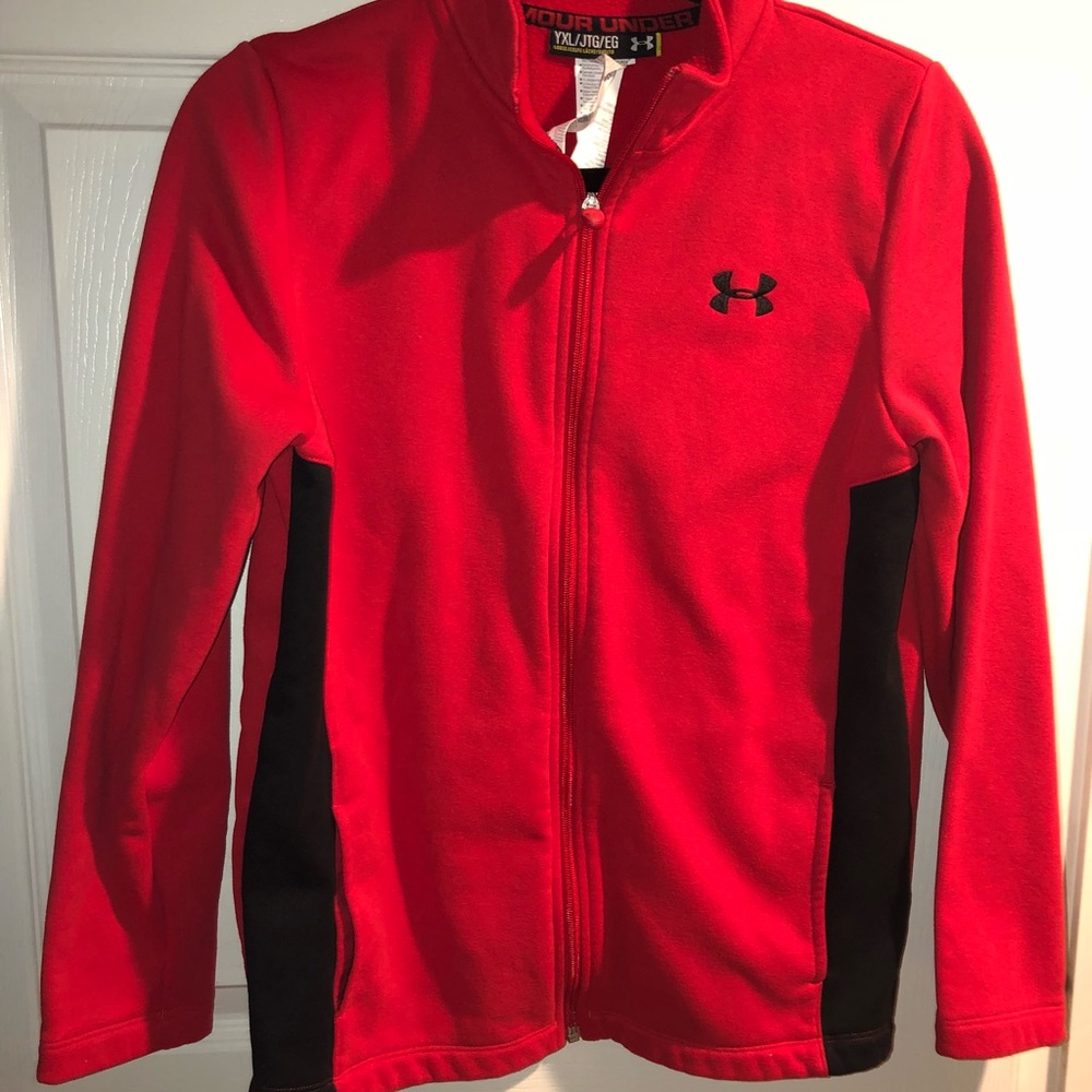 Red Under Armour sweatshirt